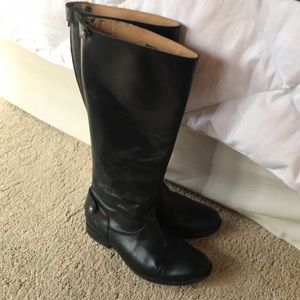 Frye Melissa Button Back Zip Leather Boots